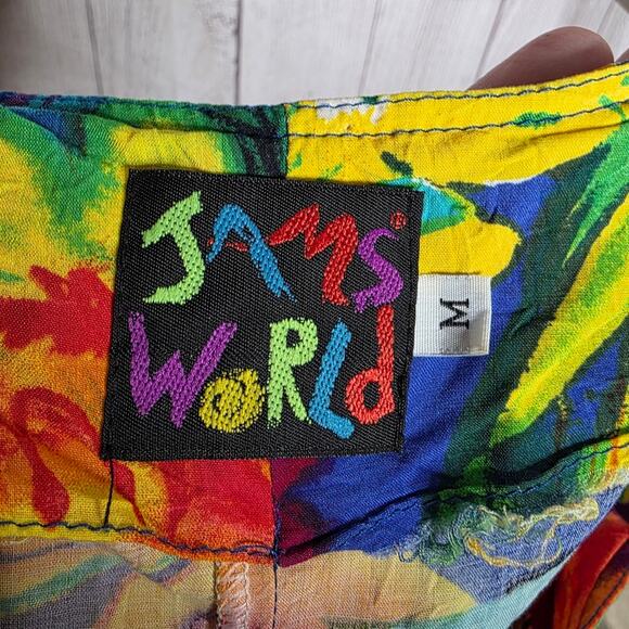 VTG 90s Jam's World Bold Tropical Flower Print Drop Waist Hattie Dress, sz M - Picture 5 of 6